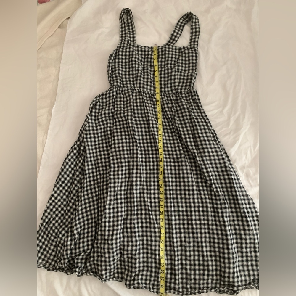 EUC Quince Black & White Gingham Maxi Dress — Smocked Bodice & Adjustable Straps - Picture 7 of 11